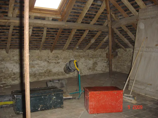 Combles à aménager avec charpente apparente et plancher